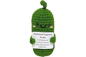 UPYOOE Cucumber Knitting Doll, Emotional Support Pickled, Handmade Mini Cucumber, Valentine's Day Gift, Handwoven Ornaments Funny Positive Gift for Birthday, Girlfriend, Boy Friend, Office (Cucumber)