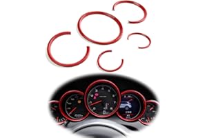 GTINTHEBOX 5 Pcs Red Interior Dashboard Edge Trim Cover Ring for 2010-2016 Porsche Cayenne, 2008-2019 Porsche 911, 2010-2016 Porsche Panamera