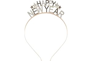 YAHPERN Happy New Year Headbands for Women Rhinestone New Year’s Eve Hairbands New Year Party Supplies Hair Accessory Gifts