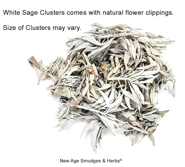 1 LB-PREMIUM ORGANIC CALIFORNIA WHITE SAGE LEAVES/CLUSTERS. USE FOR HOME CLEANSING RITUALS, MEDITATION, SMUDGING RITUALS. PACKAGED IN USA BY NEW AGE SMUDGES & HERBS®