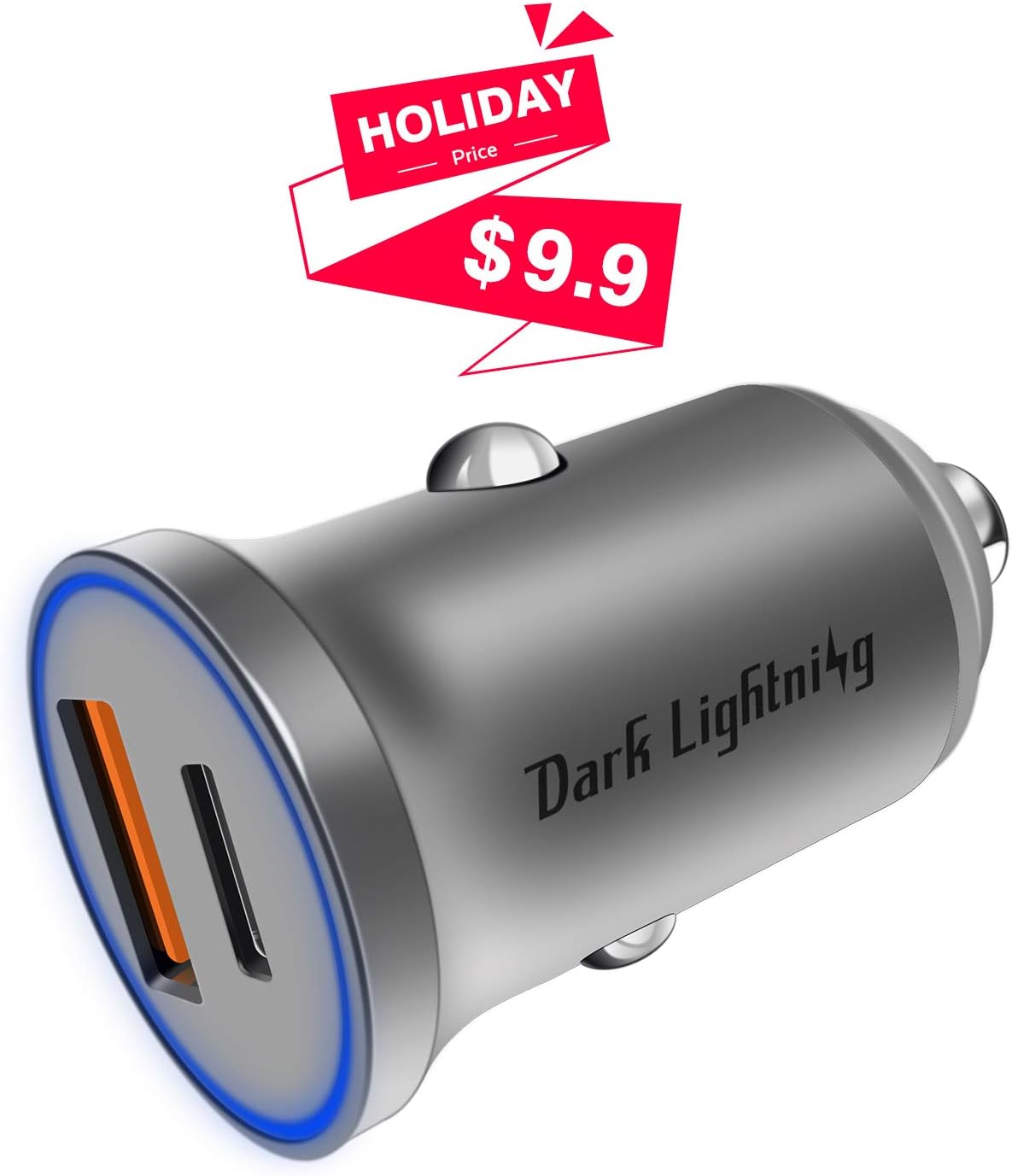 USB C Car Charger, 36W Dual Ports Adapter, USB A for