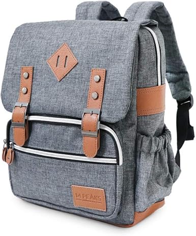 teal and gray backpack