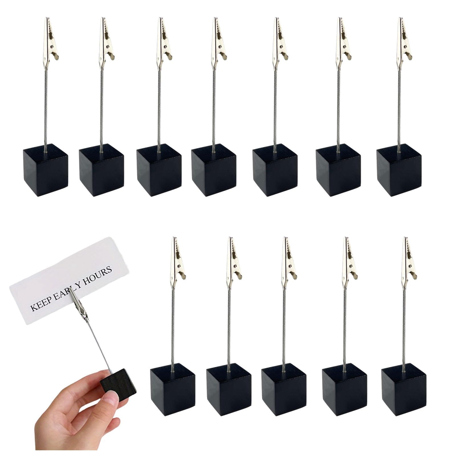 ZHYUAN Pack of 22 Photo Holders with Clips, Photo Holder with Clips, Office Memo Clip, Message Clip Holder, Photo Holder Clip Single, Seat Card Holder, for Office, Wedding, Home Decoration, Table