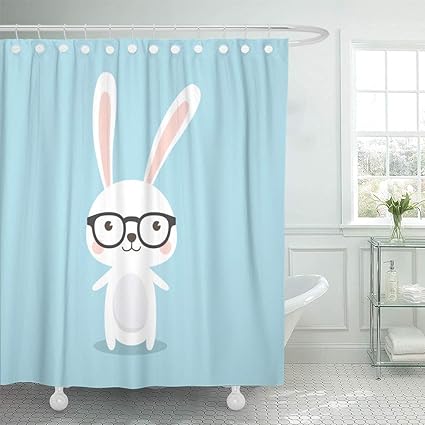 Amazon Com Semtomn Decorative Shower Curtain Happy Easter Bunny