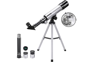 Merkmak Telescope for Kids & Beginners, Kids Telescope 50mm Aperture 360mm AZ, 90X Magnification Astronomical Refracting Telescope with Tripod for Kids to Explore The Moon and Star