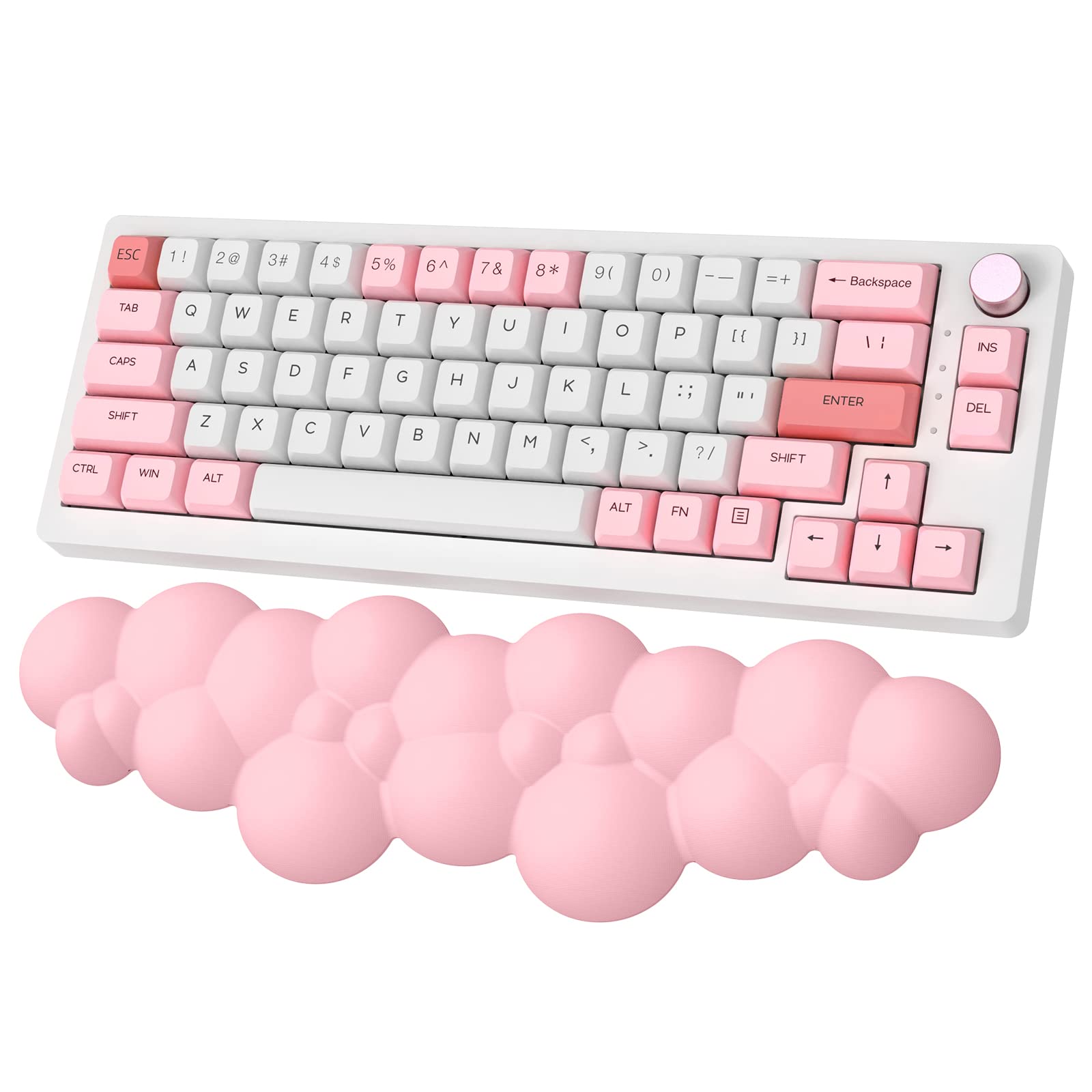 ZIYOU LANG Keyboard Cute Wrist Rest Cloud Shaped, Ergonomic Keyboard Hand Rest, Keyboard Wrist Support Cushion Pad with Non Slip Rubber Base for Office, Computer, Laptop, Pc, Gaming- Pink