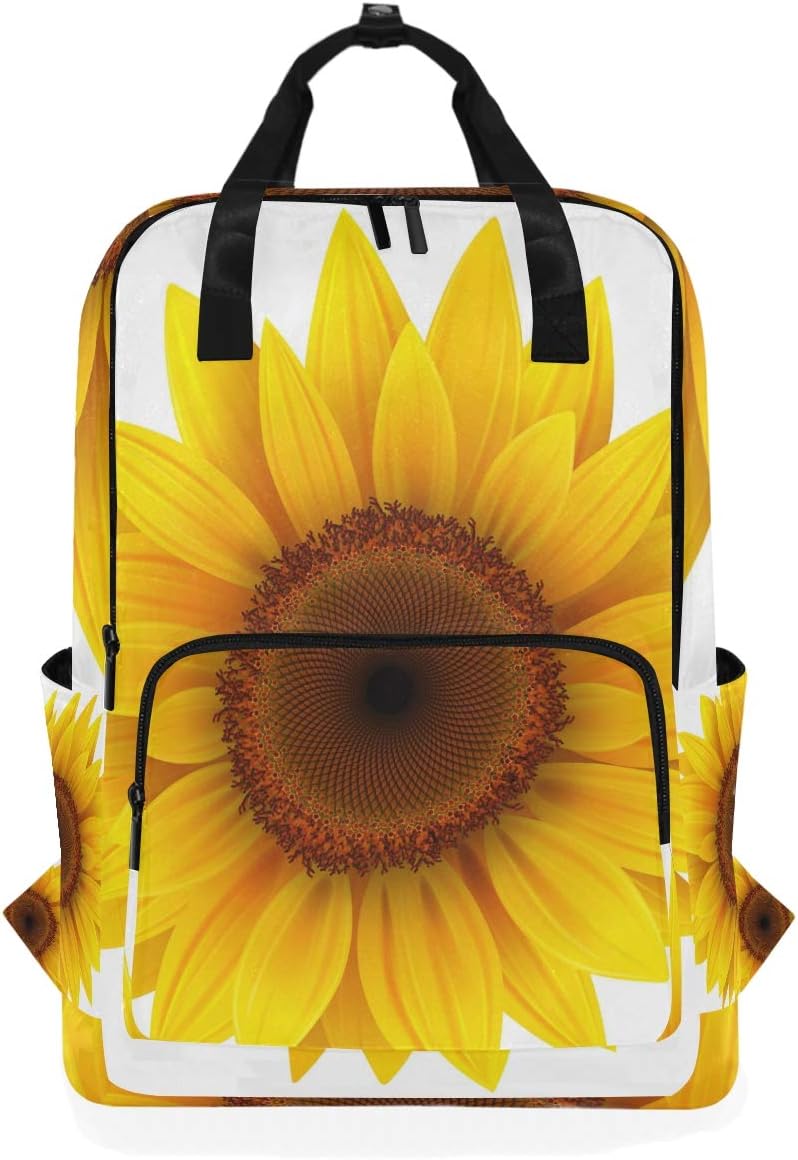 KUWT Cute Floral Sunflower School Backpack for Girls Boys