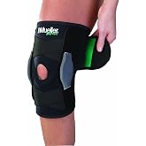 MUELLER Sports Medicine Green Self-Adjusting Hinged Knee Brace, Knee Pain Relief Support for Men and Women, Ideal for Arthritis, Sprains, Black, One Size Fits Most