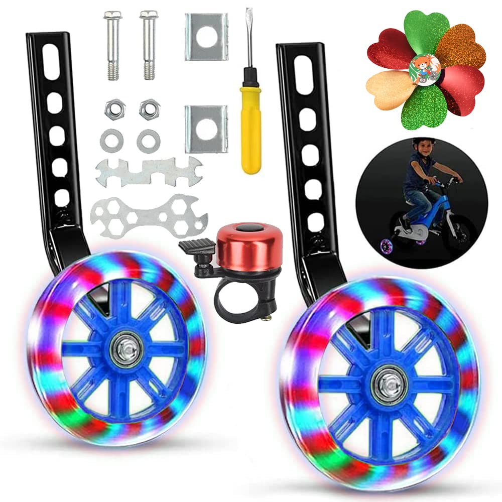 Anyingkai Auxiliary Wheels for Children, Stabilisers for Children's Bicycle Bike, Children's Bicycle Stabilisers, Stabilisers for Children's Bike, Children's Stabilisers (Blue)