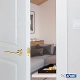 XFORT Two 65mm Polished Brass Radius Tubular Latches Internal Wooden Doors view 5