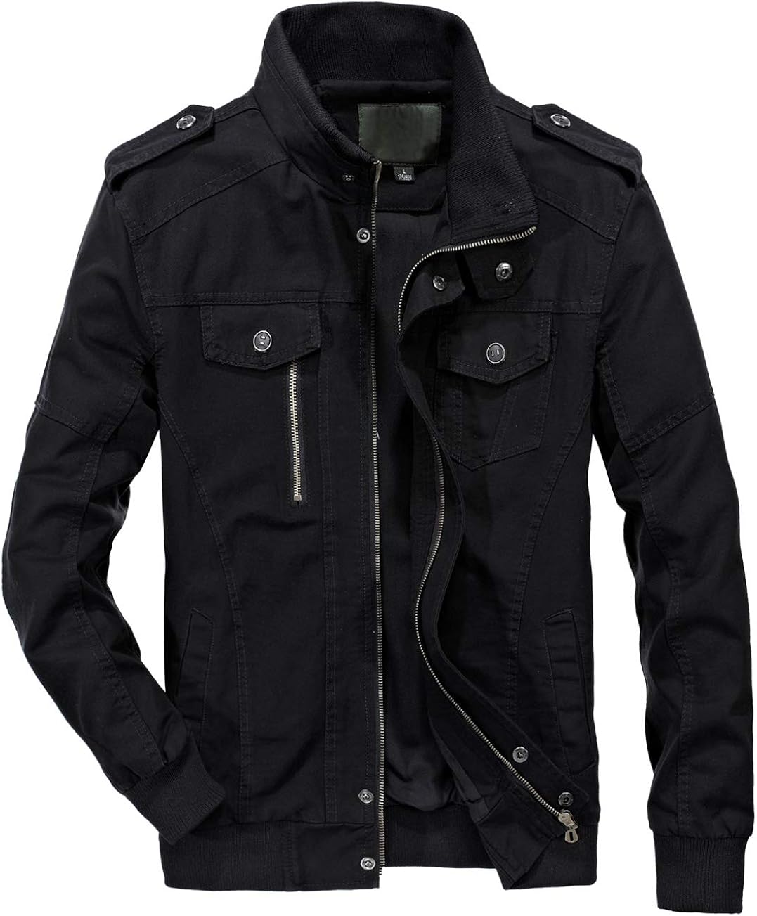 chouyatou Men's Essential Cotton Lightweight Bomber Jacket at  Men’s Clothing store