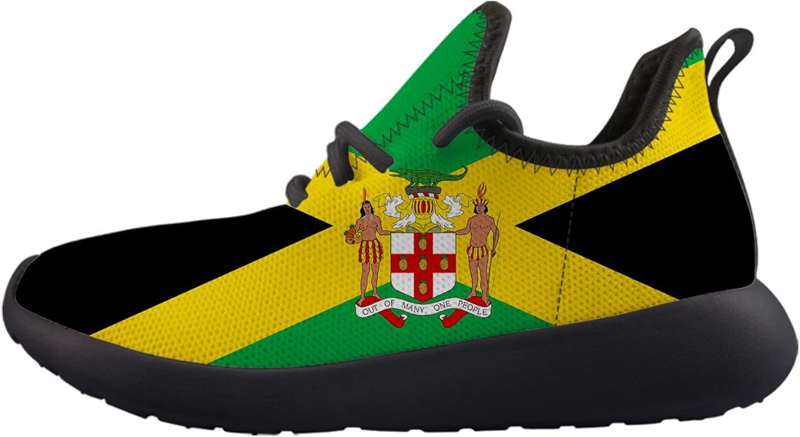owaheson Jamaica Flag National Emblem Kids Sneaker Lightweight