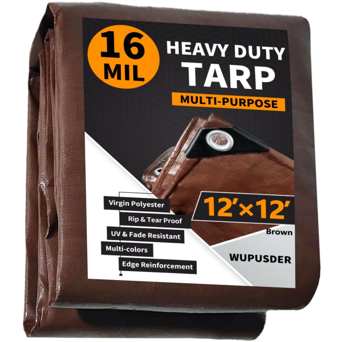 thumbnail image 2 of CNCZMH Heavy Duty Tarp Waterproof, 8 Mil Thick Finished Size Tarps Outdoor 2 of 10