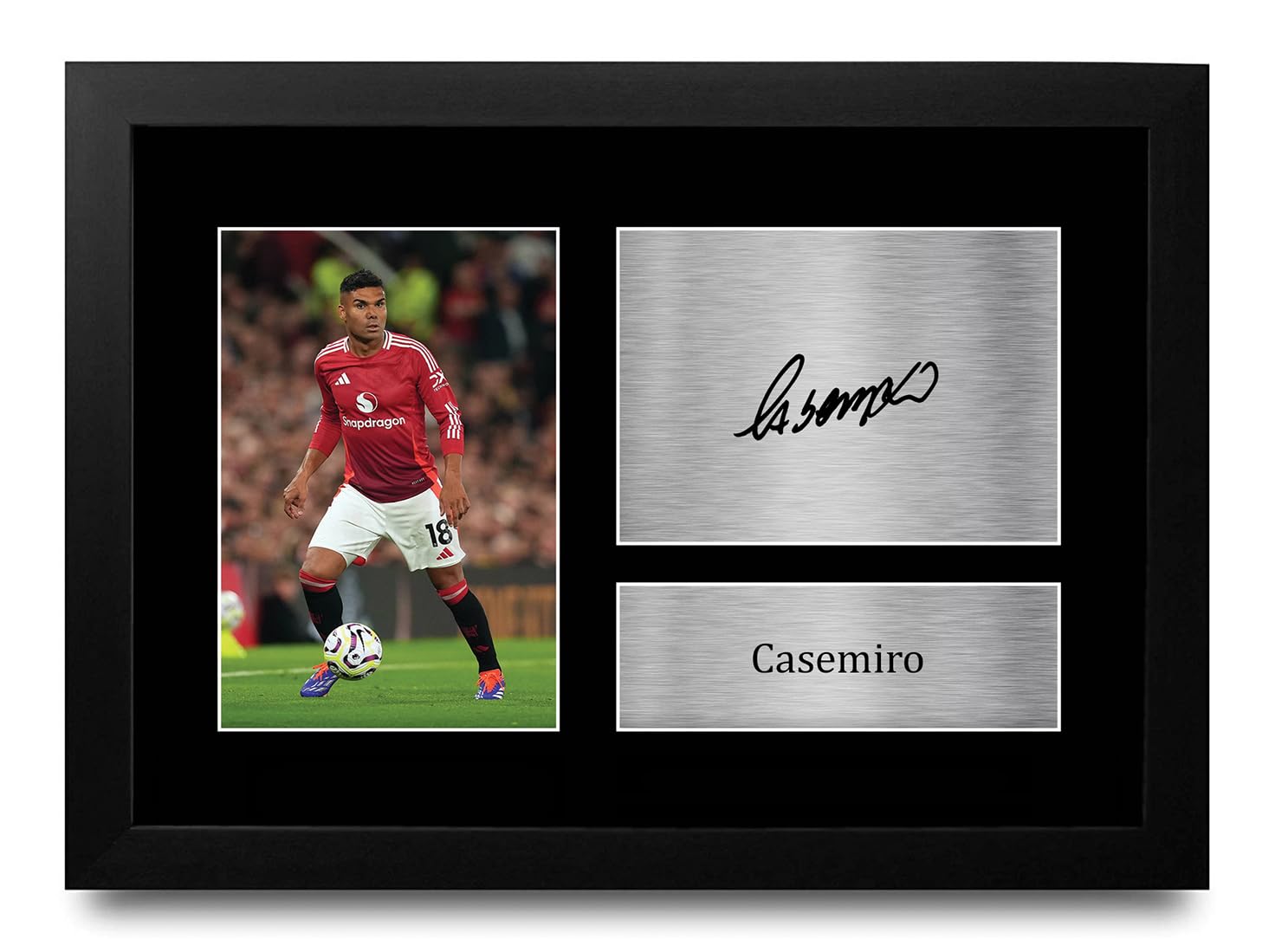 HWC Trading FR A4 Casemiro Gifts Printed Signed Autograph Picture for Football Fans and Supporters - A4 Framed