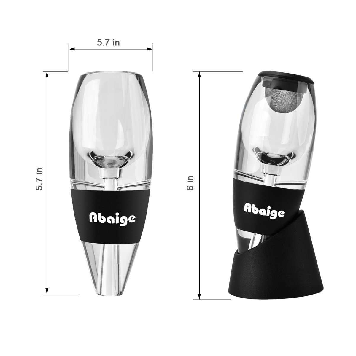 Wine Aerator Pourer Sets Abaige Premium Wind Decanter Including Wine Aerator, Wine Saver Pump, Elegant Aerator stand & Portable Wine Holder
