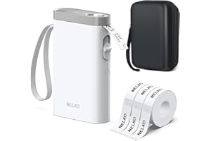 Nelko Label Maker Machine with Tape, P21 Bluetooth Label Printer with 3 Tapes & Case, Wireless Mini Label Makers with Multiple Templates Icon Font Custom for School Office Home, White