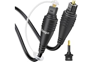 Bangun 0.2m (7 inch) Short Optical Audio Cable, Slim Optical Cable, Digital Audio Toslink Cable, Fiber Optic Audio Cable for Sound Bar, TV