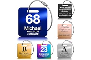1-1000Pcs Personalized Metal Luggage Tags for Suitcases/Handbag, Custom Engraved Stainless-steel Luggage Tags for Women/Men, 