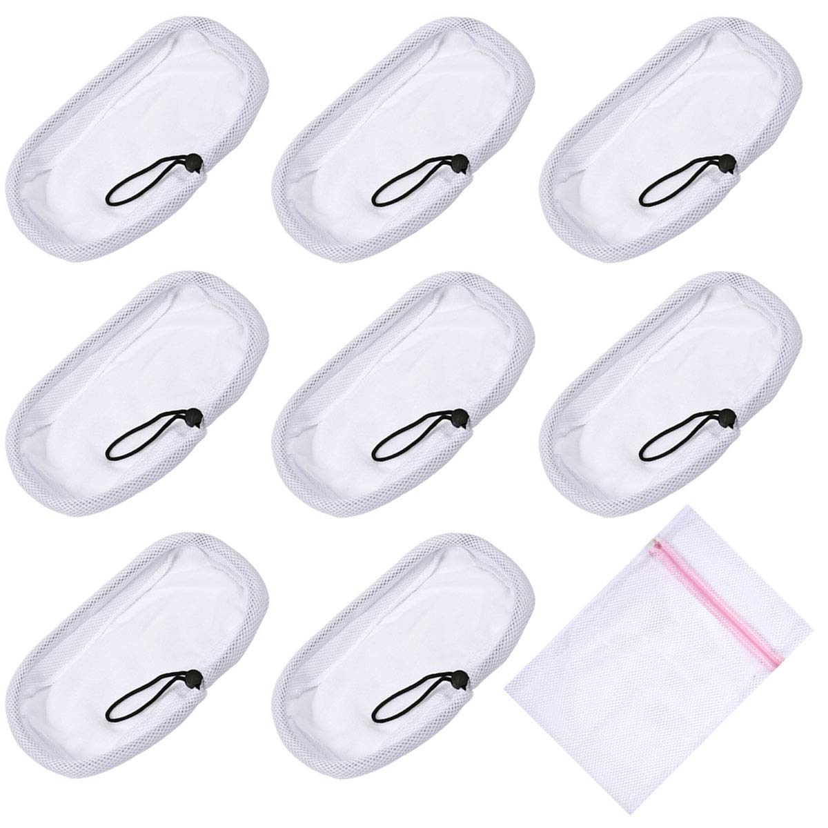 KEEPOW 8 Pack Steam Mop Pads for Morphy Richards 720020, 720021, 720502 9 in 1 Steam Cleaner, Hard Floor Cleaning Cloth Pads