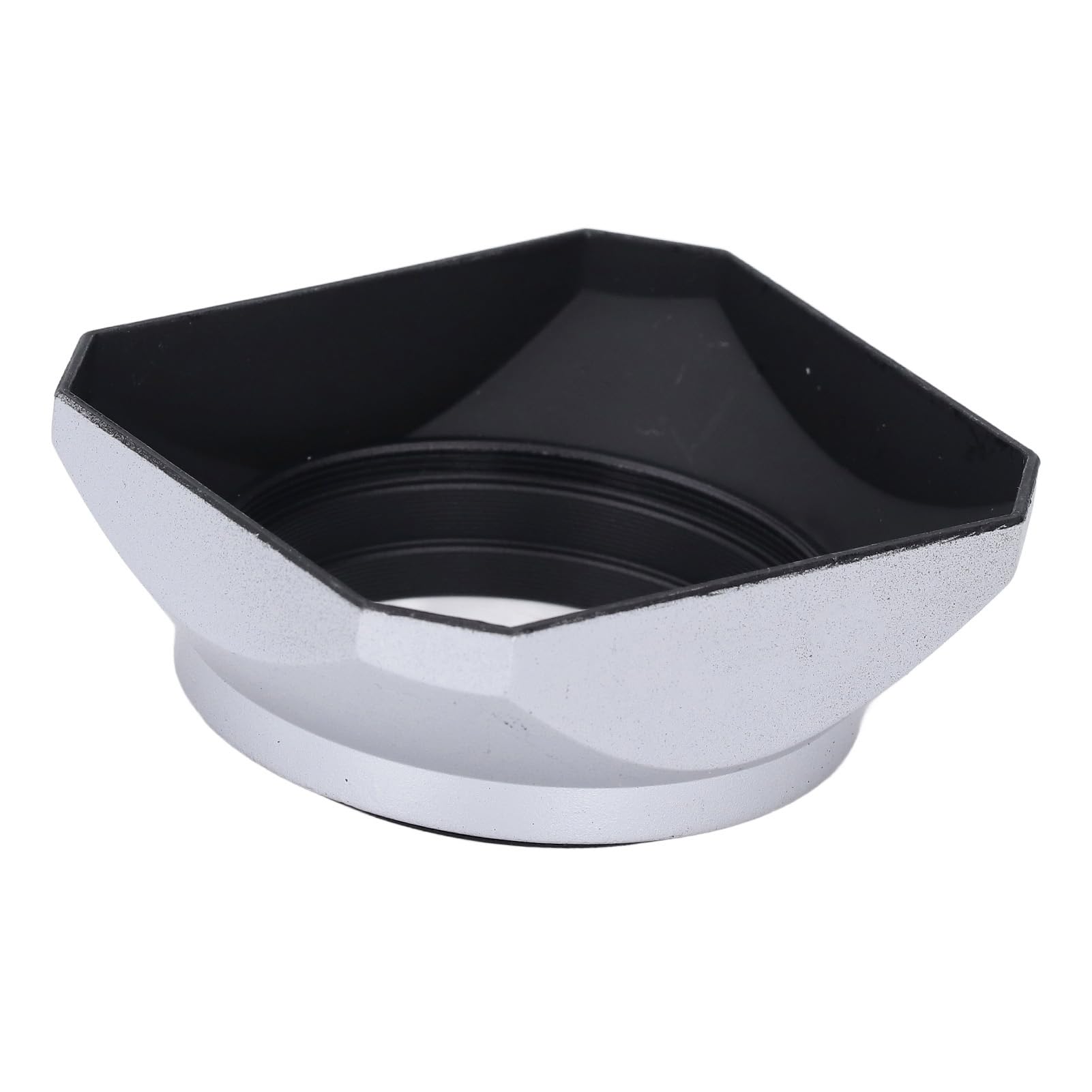 Metal Square Lens Hood,46mm Retro Lens Hood Shade,Reversible Lens Hood Shade for Digital Camera Mirrorless Camera,Silver