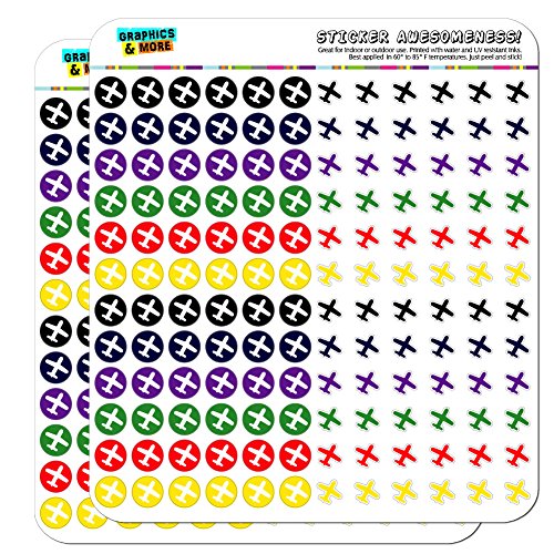 Airplane Flying Travel Dots Planner Calendar Scrapbooking Crafting Stickers - Multi Color - Opaque