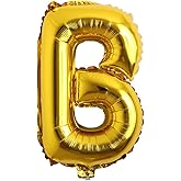 32 inch Letter Balloons Gold Alphabet Number Balloons Foil Mylar Party Wedding Bachelorette Birthday Bridal Shower Graduation Anniversary Celebration Decoration (32 INCH GOLD B)