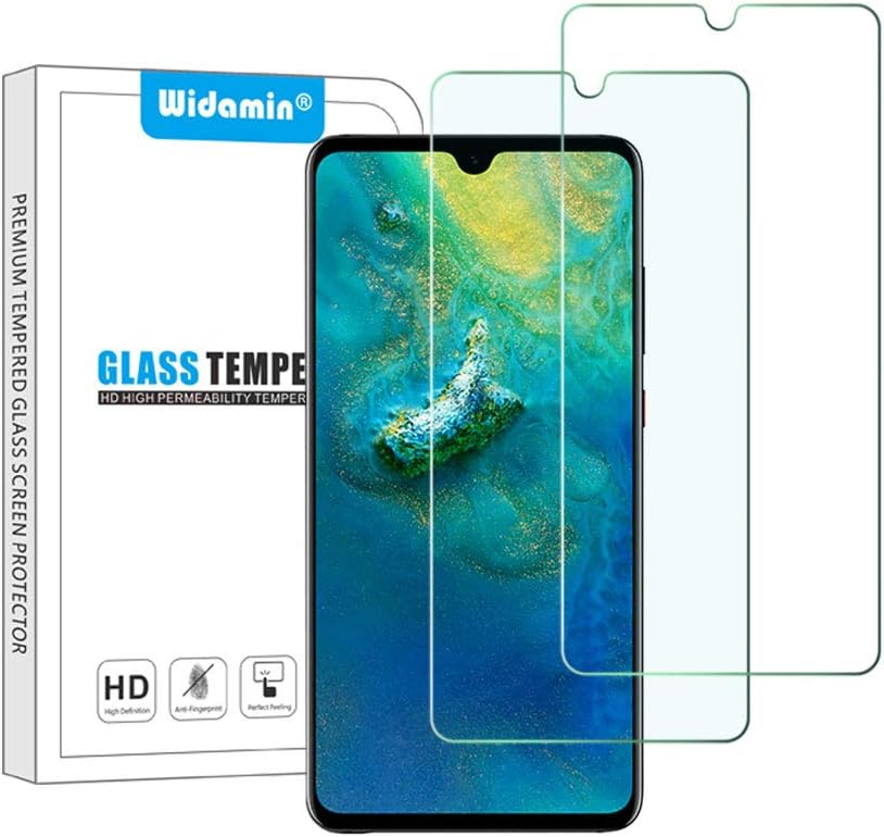 Widamin 2Pack, Screen Protector Compatible with Huawei mate 20, Premium Tempered Glass with 9H Hardness, 2.5D Round Edge, [Crystal Clearity], [Scratch-Resistant], [No-Bubble] For Huawei Mate 20
