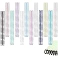 Jindizi 12 Pcs PVC Loose-Leaf Coil Comb PVC Notebook Spines, 30 Rings Binding Ring Loose Leaf Binder, PVC Binding Strips Bind