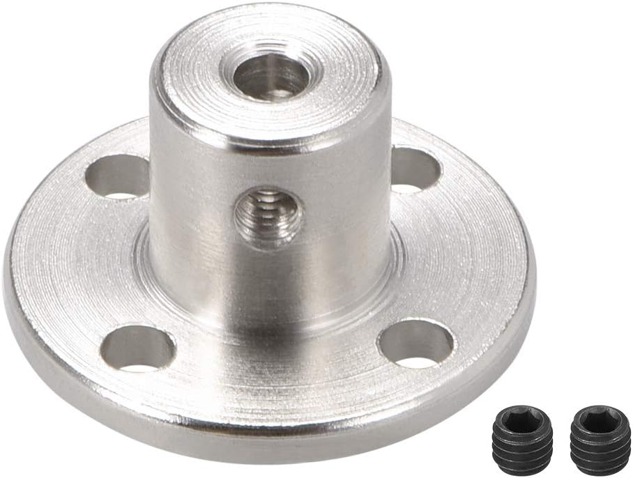 sourcing map 3mm Inner Dia H12*D10 Rigid Flange Coupling Motor Guide Shaft Coupler Motor Connector for DIY Parts