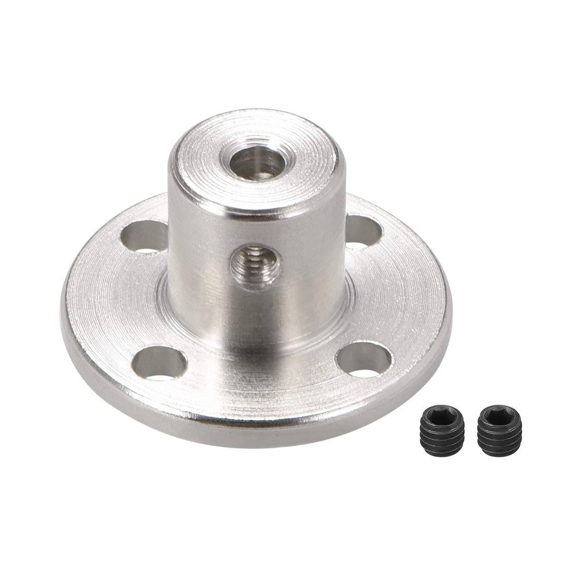 sourcing map 3mm Inner Dia H12*D10 Rigid Flange Coupling Motor Guide Shaft Coupler Motor Connector for DIY Parts