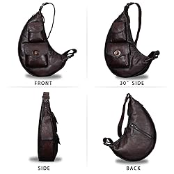 Genuine Leather Large Sling Bag for Men and Women