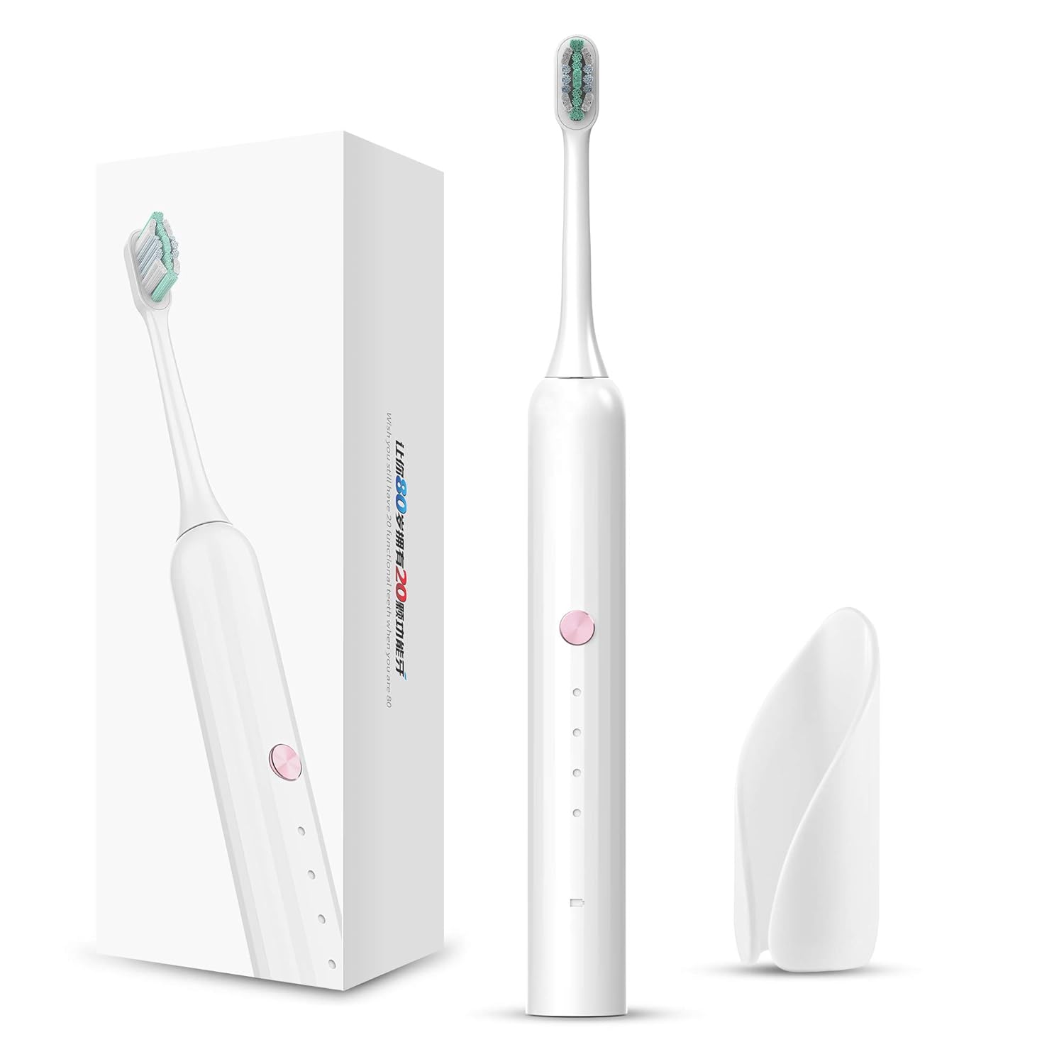 SONIC Electric Toothbrush,Aiwejay， IPX7 Waterproof. Adult Powerful Rechargeable.Clean and Massage.White