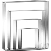 Square cookie cutters ANCKNE Stainless Steel Rectangle Biscuit Molds Square Pastry Molds Fondant Cake Cookie Cutter Set (2 "and 3" and 4 "and 5") 4pcs