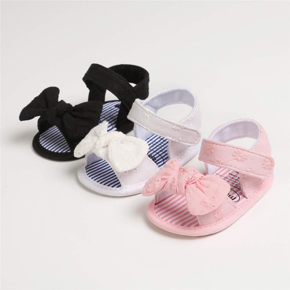  | Meckior Baby Toddler Infant Girls PU Leather Soft Closed Toe Summer Sandals Flower Princess Flat Shoes | Sandals