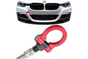 JGR Track Racing Style Tow Hook Towing Eye CNC Aluminum Screw On Car Accessories Front Rear Bumper Compatible with BMW 3 Series 318 320 323 325 328 330 335 316 340 F30 F31 F34 GT 2012+ Red