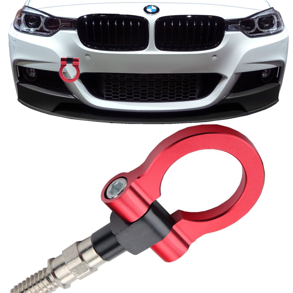 Black JGR Track Racing Style Tow Hook Towing Eye CNC Aluminum Screw On