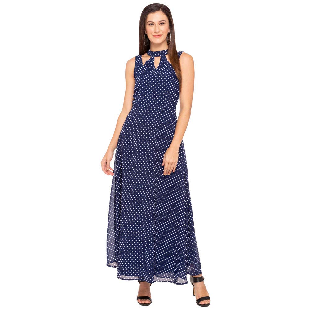 latin quarters dot print maxi dress