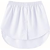 Girstunm Women's Shirt Extender Mini Adjustable Underskirt Removable Layered Sweep Shirt with Buttons