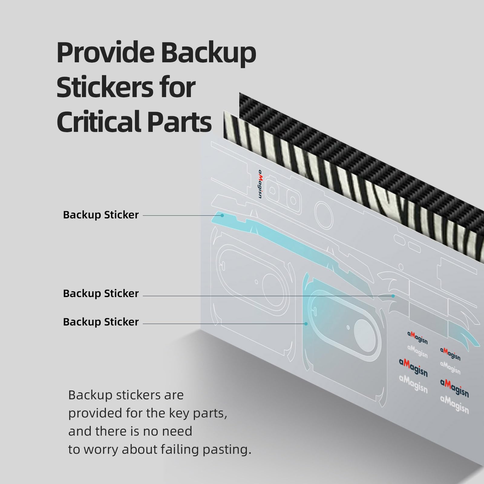 LICHIFIT Camera Stickers Set for Insta360 GO 3 Camera and Action Pod Self-Adhesive Carbon Fiber Zebra Stickers with 3M Sticker Camera Protective Film Skin Paster Accessories