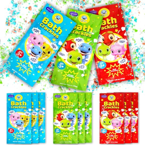 SWCANDY Bath Crackles for Kids 12 Pack, Toddler Bath Toys Nontoxic & Fragrance-Free a Unique Kids, Swirl Water for Fizzy Fun Easter Basket Stuffers