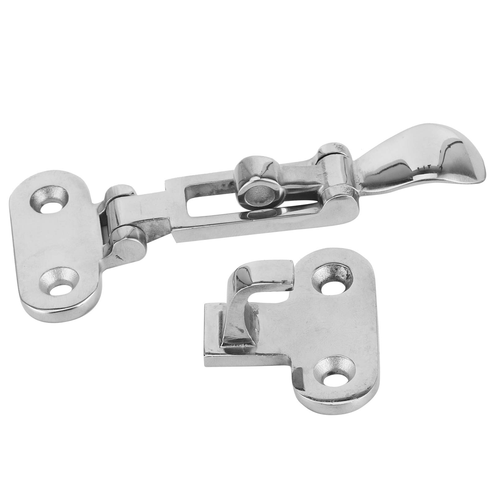 Yctze 316 Stainless Steel Toggle Clamp Latch Catch Anti-Rattle Hasp for Boat Yacht Hardware Fixed Bolts for Boats