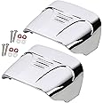SHMTOOL 2pcs Motorcycle Taillight Cover without Slots Rear Tail Light Visor Cover Compatible with 2009-2022 Tri Glide Ultra Classic FLHTCUTG & 2010-2011 Street Glide Trike FLHXXX, Chrome