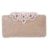 Fawziya Crown Clutch Purse Bling Hard Box Rhinestone Crystal Clutch Bag