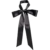 Soft Women Printed Satin Ribbon Skinny Long Scarf, Hair Wrap, Belt &amp; Bag Accessory Dress Sash Size 74.8X2 inches
