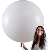 PartyWoo White Balloons 4pcs Matte 36 Inch Large Jumbo Giant Latex Balloons | Wedding Bridal Graduation Engagement Baby Shower Birthday Tea Bridal Shower Party Decorations White-Y13