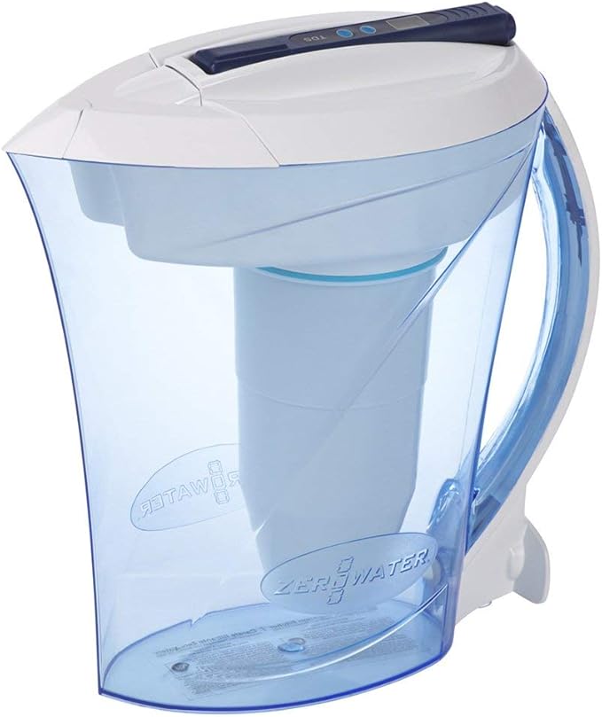 Carafe filtrante d'eau 2,4 litres, avec Indicateur de qualité d'eau gratuit Sans BPA et