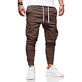 BUXKR Mens Cargo Pants Casual Hiking Pants Workout Joggers Sweatpants for Men