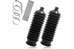 ESWW 2PCS Thickened Silicone Inner Tie Rod Boot Kit with Clamps & Zip Ties Rack and Pinion Bellow Boot for Steering System Pr