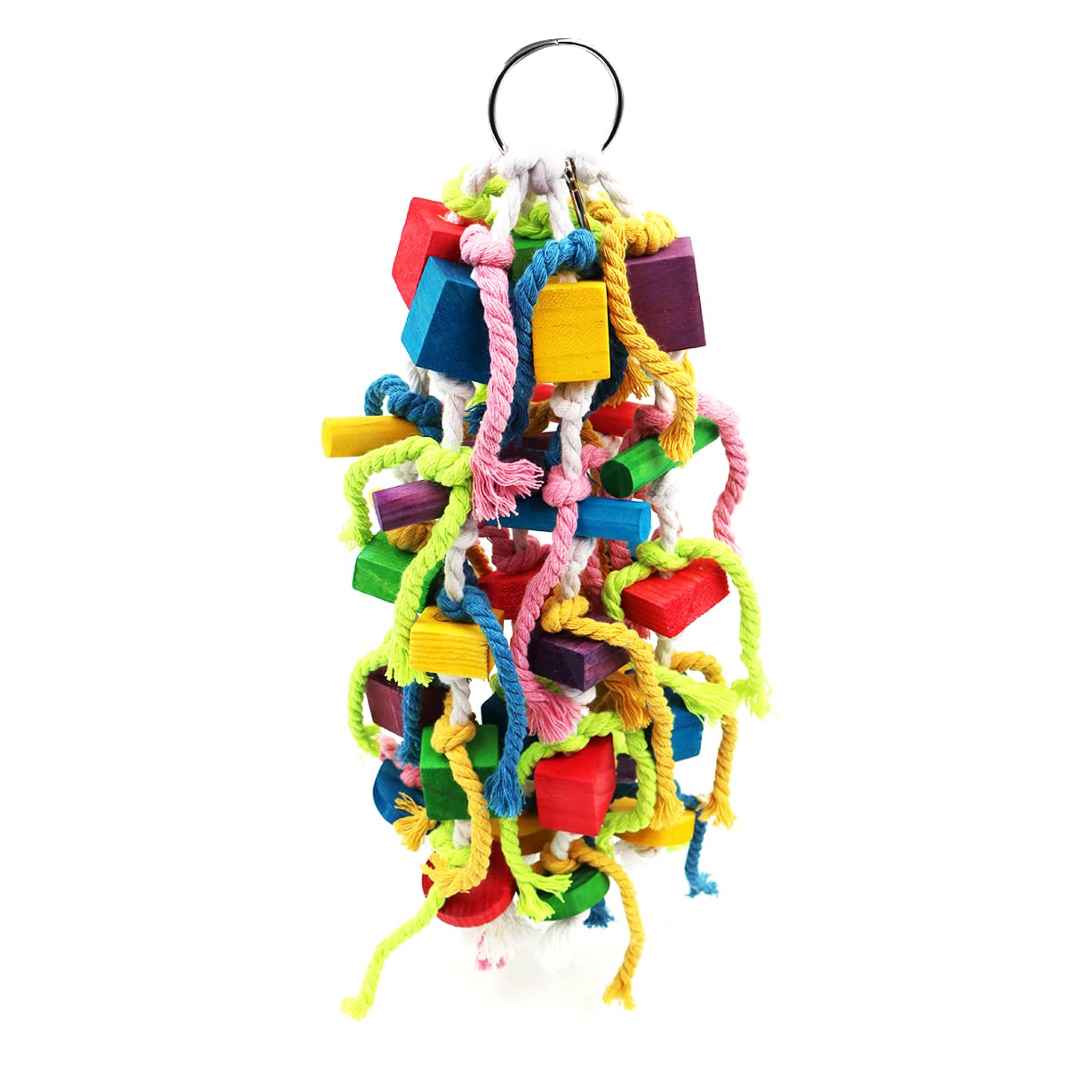VOANZO Large and Small Parrot Chewing Toys Parrot Cage Bite Toys Wooden Block Tearing Toys for Conures Cockatiels