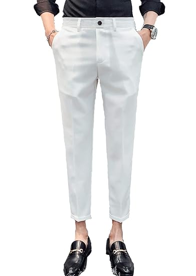 slim fit cropped pants mens